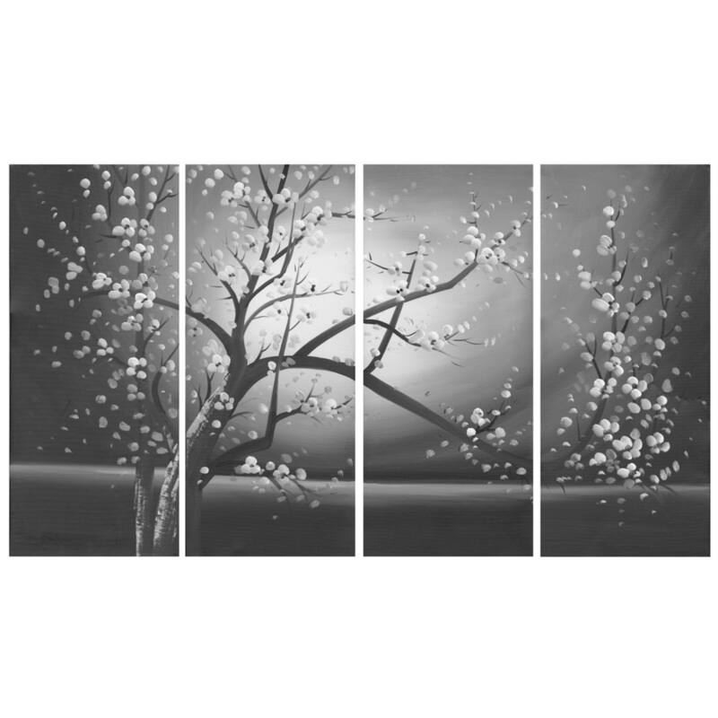 Blossoming in the Moonlight" 4-piece Wall Art Canvas