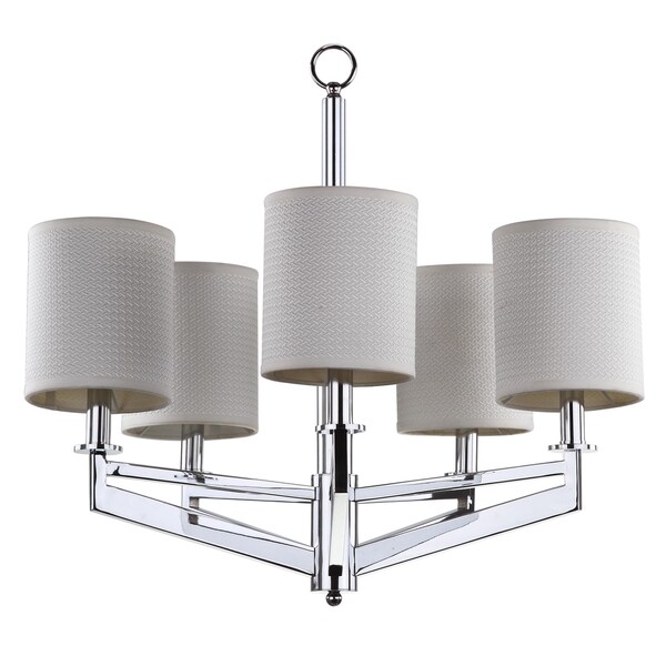 Safavieh Lighting 26-inch Adjustable 5-Light Axis Chrome Chandelier - 26.125" x 26.125" x 23 - 95"