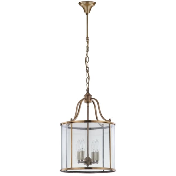 Safavieh Indoor 4 light Sutton Place Medium Brass Pendant