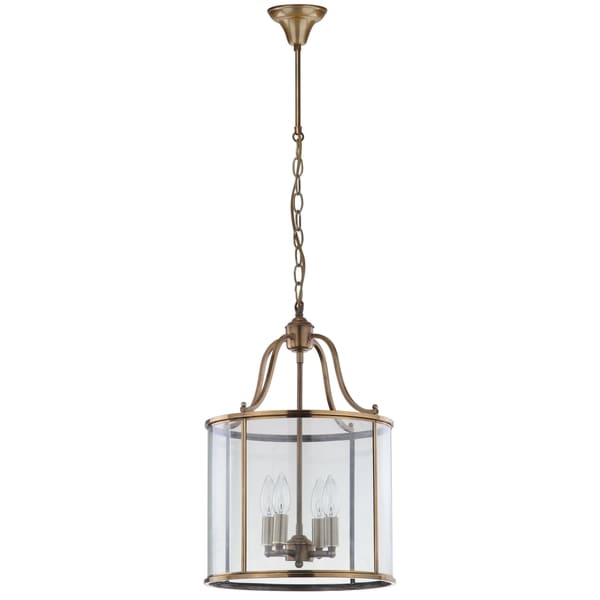 Safavieh Lighting 13-inch Adjustable 4-Light Sutton Place Medium Brass Pendant Lamp