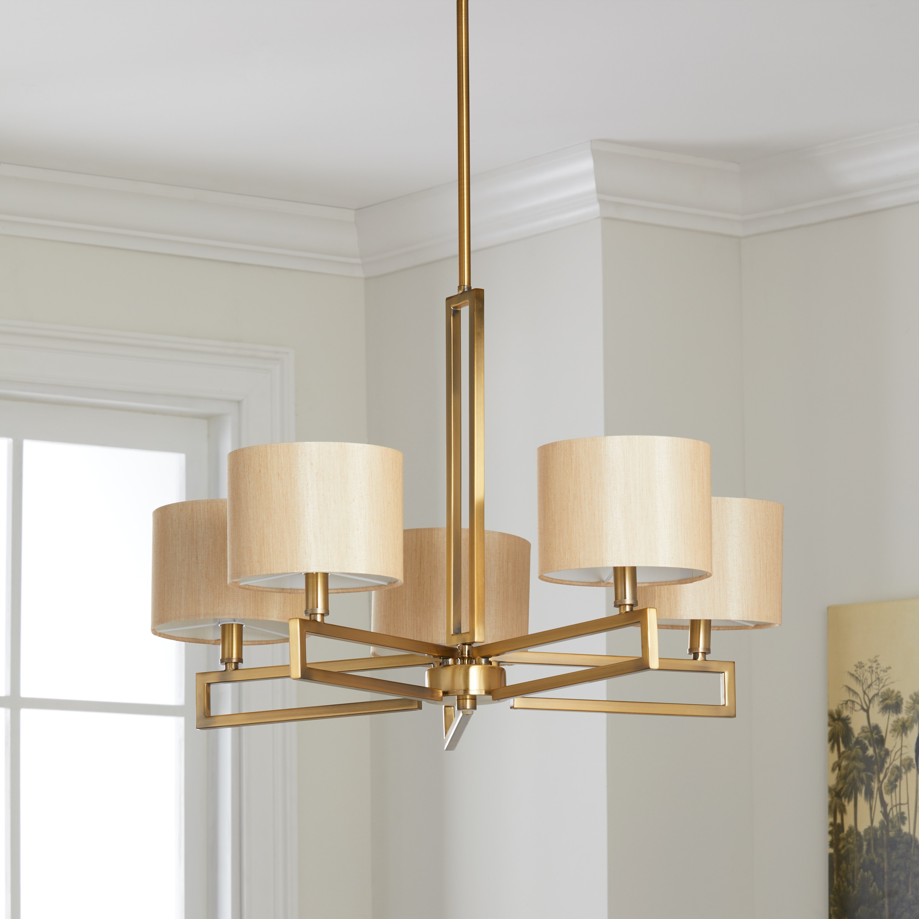 Safavieh Lighting 25-inch Adjustable 5-Light Catena Gold Chandelier (LIT4198A) - Chandeliers For Bedrooms by Overstock.com