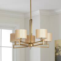 Safavieh Lighting 25-inch Adjustable 5-Light Catena Gold Chandelier - 25"x25"x17.5 - 53.5"