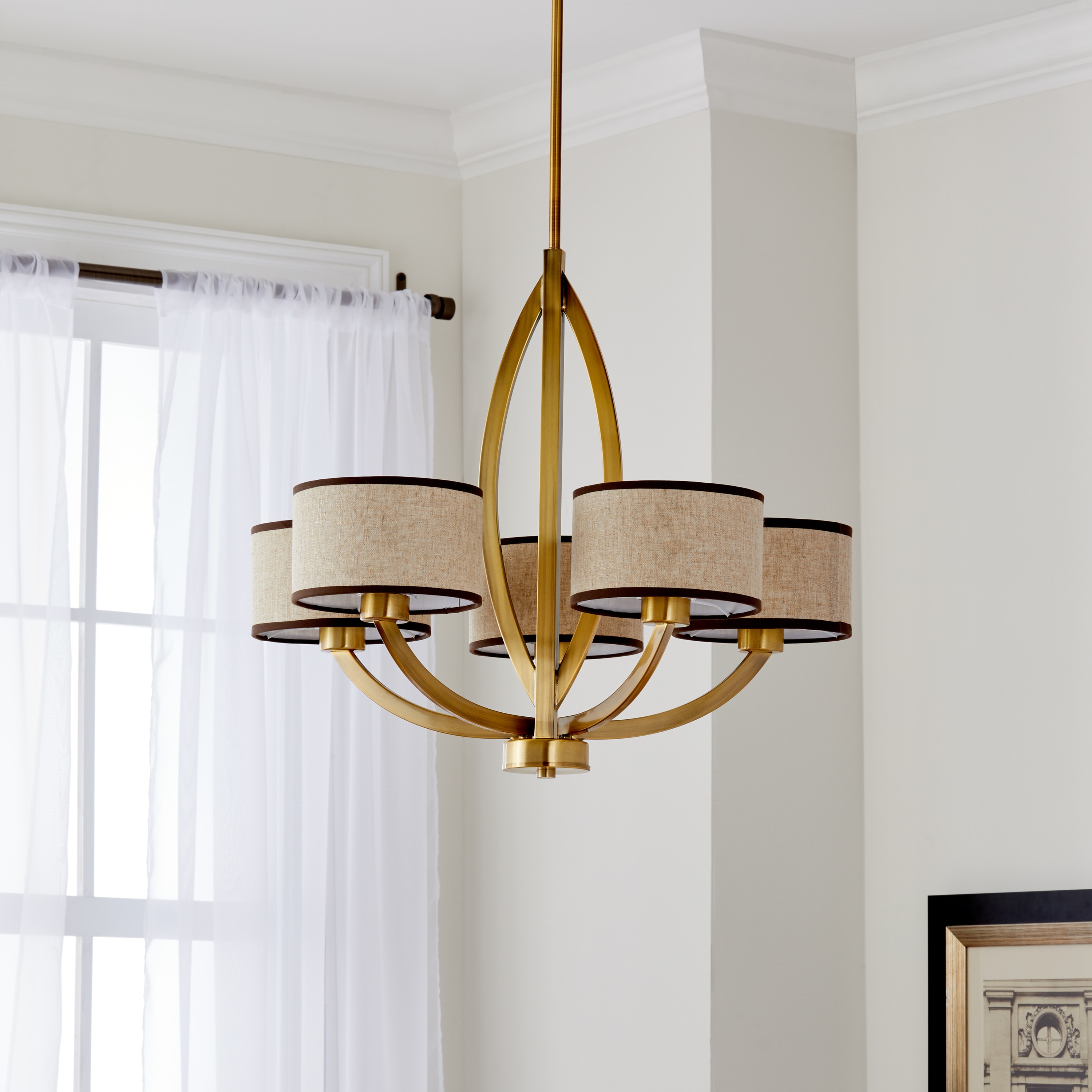 Safavieh Lighting Talia Adjustable 5-Light Gold Chandelier (LIT4204A) - Chandeliers For Bedrooms by Overstock.com