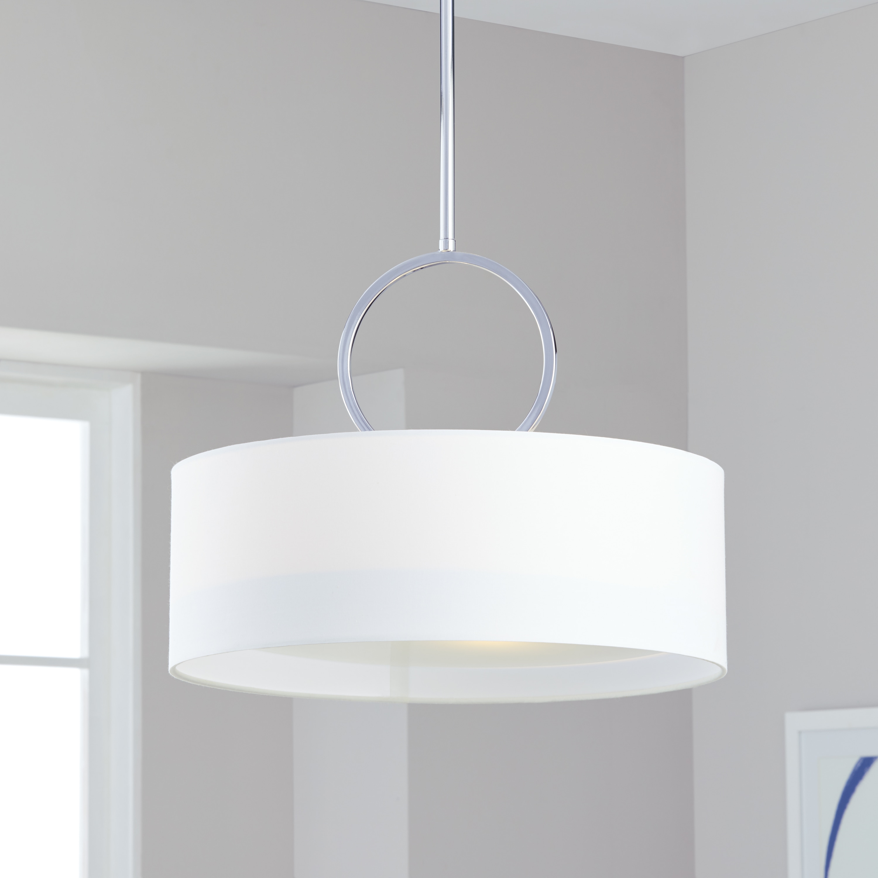 Safavieh Lighting Debonair Adjule 3 Light Chrome Drum Pendant Lamp Safavieh Lighting Debonair Adjule 3 Light Chrome Drum Pendant Lamp
