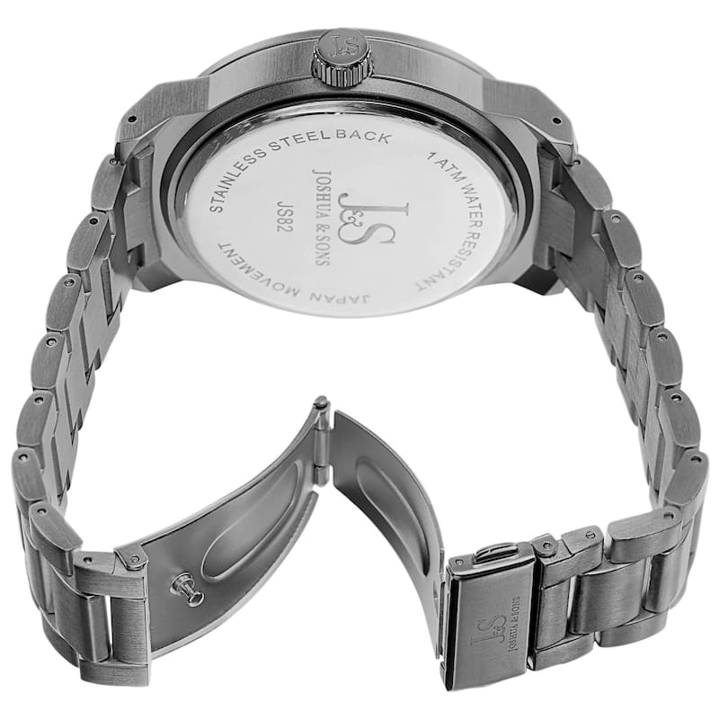 Joshua & Sons Bold Men's Quartz Large Arabic Numerals Bracelet Watch