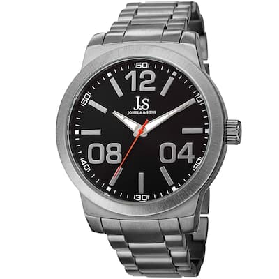Joshua & Sons Bold Men's Quartz Large Arabic Numerals Bracelet Watch