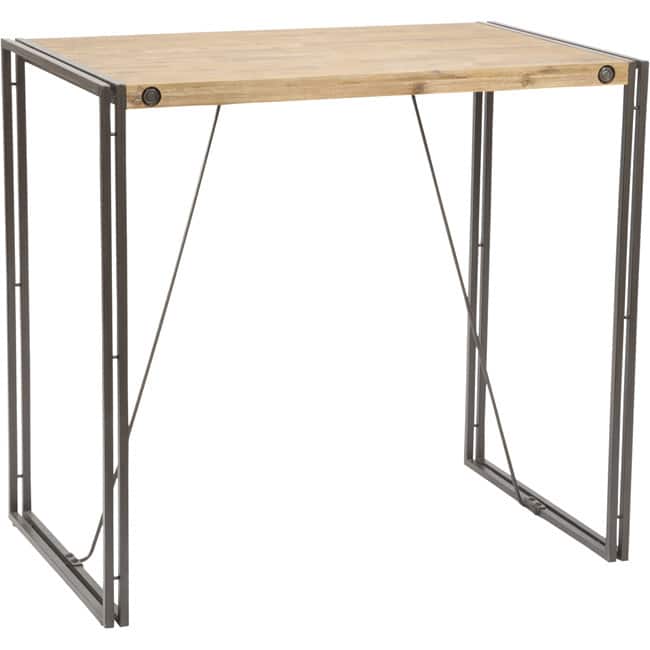 Aurelle Home Busa Rustic Solid Wood Bar Table - 43" x 47" x 29.5"