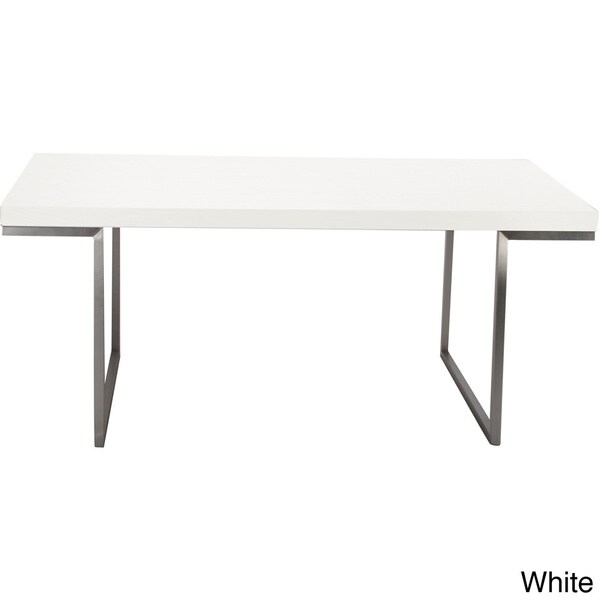 Aurelle Home Isabella White Lacquer Rectangle Dining Table