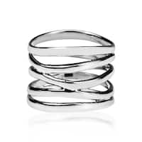 Handmade Wide Five Band Coil Wrap Sterling Silver Ring (Thailand)