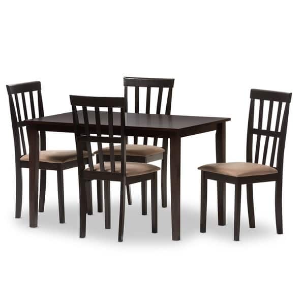 Baxton Studio Jet Moon 5 Piece Dining Set Overstock 9527220