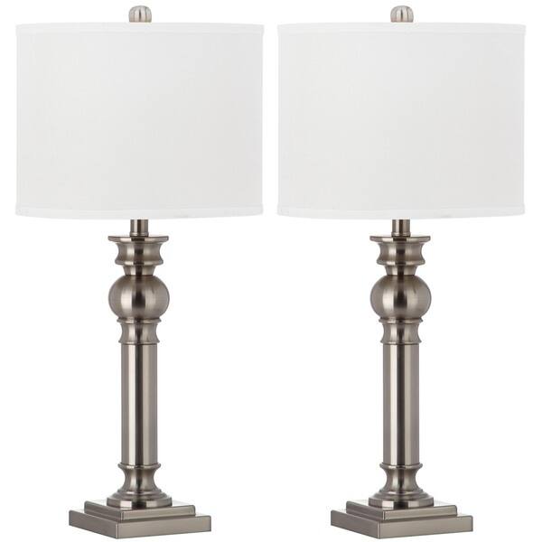 Shop Safavieh Lighting 28 Inch Argos Column Nickel Table Lamp Set