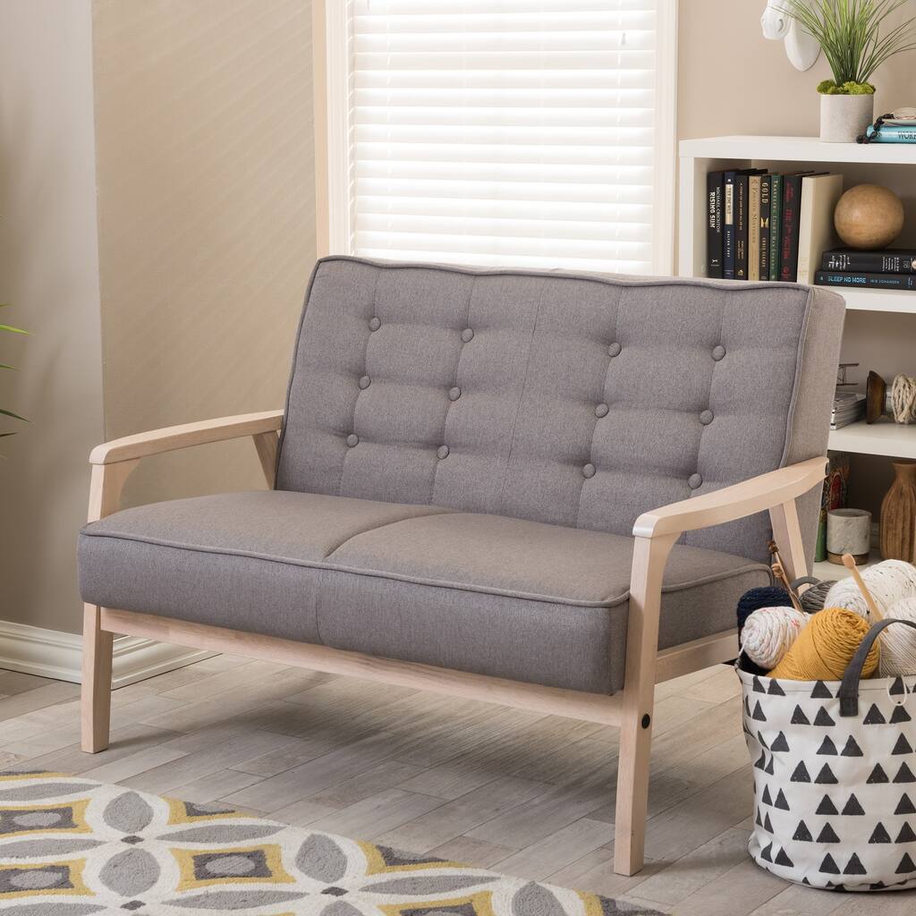 Baxton Studio Mid-Century Masterpieces Grey Loveseat
