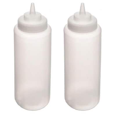 Jumbo 32 oz Wide Mouth Pliable Squeeze Bottle (2-in-1) Set.