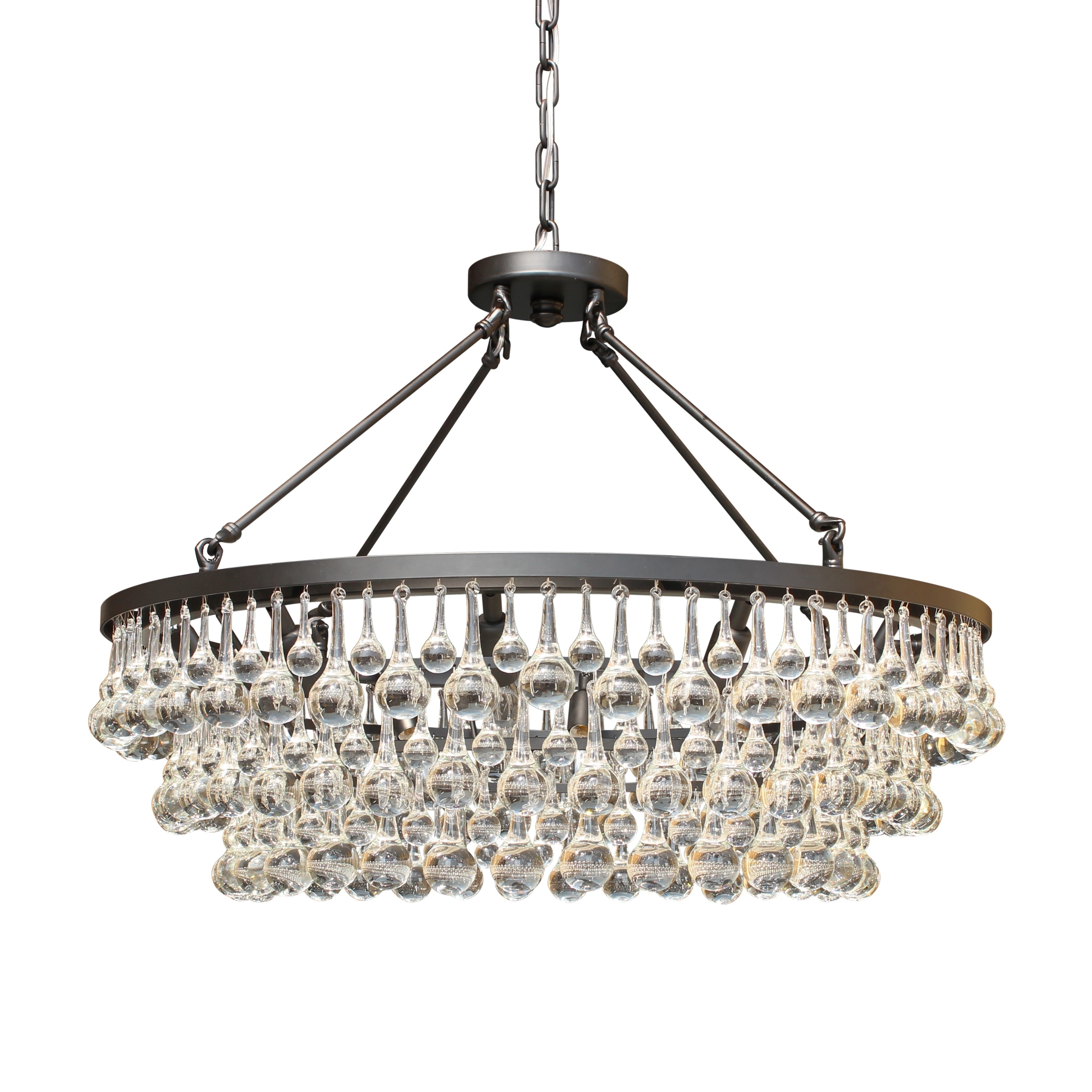 Celeste Glass Crystal Black Chandelier (Celeste Chandelier) - Chandeliers For Bedrooms by Overstock.com
