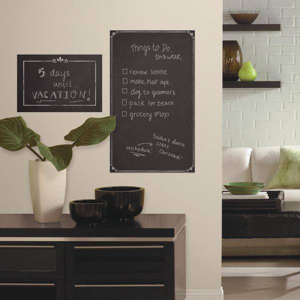 slide 1 of 2, Decorative Chalkboard Peel and Stick Giant Wall Decals
