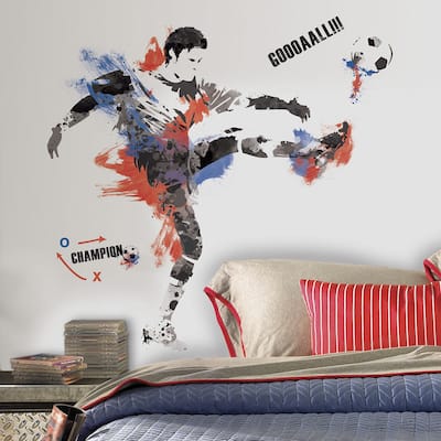 Men's Soccer Champion Peel and Stick Giant Wall Decals - Multi