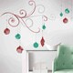 preview thumbnail 1 of 0, Holiday Scroll Peel and Stick Giant Wall Decals w/Glitter & Metallic Inks