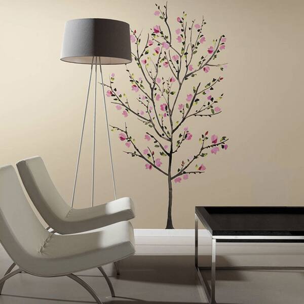 slide 1 of 2, Pink Blossom Tree Peel and Stick Giant Wall Decals