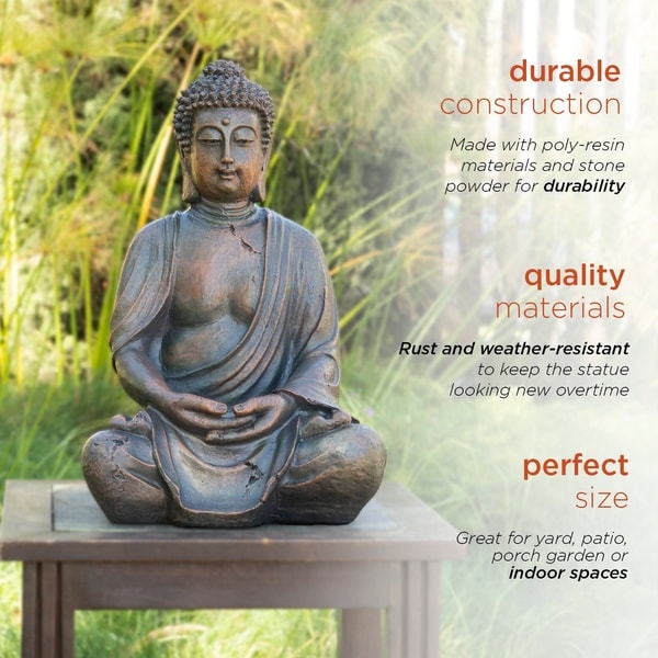 Alpine Meditating Buddha Statue 15 Inch Tall