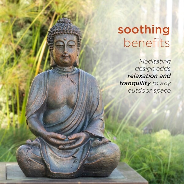 Alpine Meditating Buddha Statue 15 Inch Tall