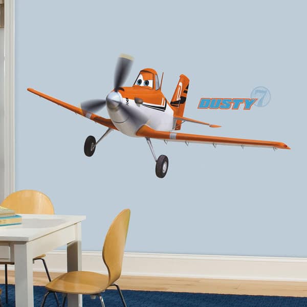 slide 1 of 1, Planes - Dusty The Plane Peel and Stick Giant Wall Decals