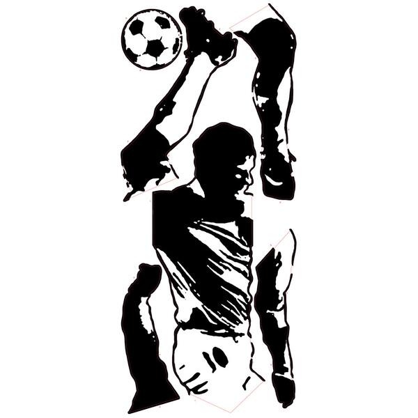slide 1 of 1, Soccer Player Peel & Stick Giant Wall Decals