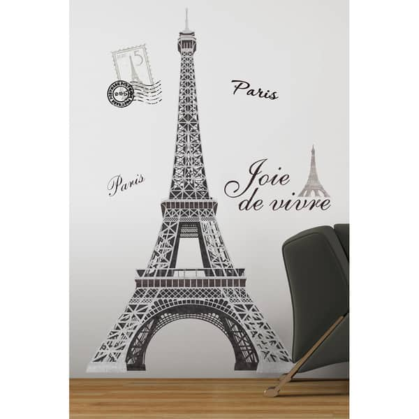 slide 1 of 2, RoomMates Eiffel Tower Peel & Stick Giant Wall Decal