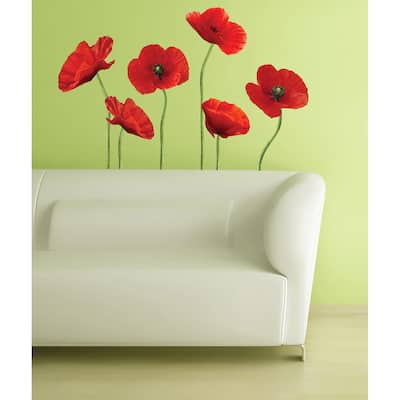 Poppies at Play Peel & Stick Giant Wall Decals