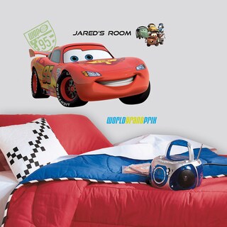 Cars 2 Lightening Peel & Stick Giant Wall Decal w/Personalization