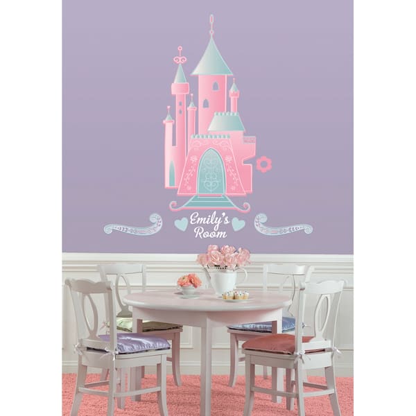 slide 1 of 2, Disney Princess - Castle Peel & Stick Giant Wall Decal w/Personalization