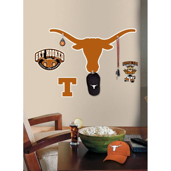 slide 1 of 2, University of Texas Peel & Stick Giant Wall Decal w/Hooks