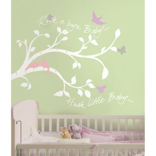 Rock-a-bye Bird Branch Peel & Stick Giant Wall Decals