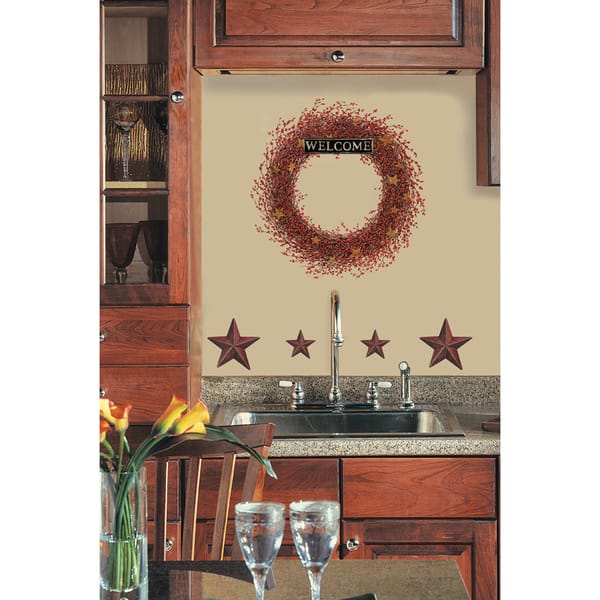 slide 1 of 2, Country Wreath Peel & Stick Giant Wall Decal
