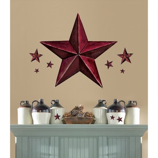Barn Star Peel & Stick Giant Wal Decal - Burgundy