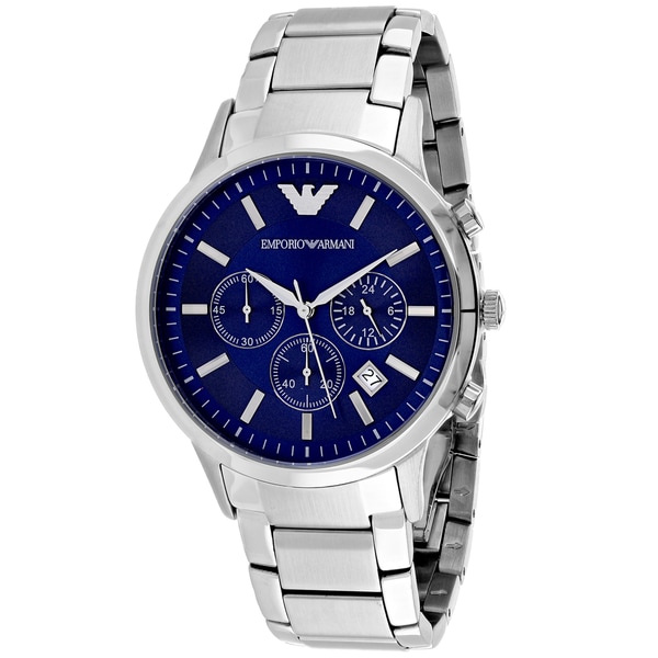 armani silver and blue watch