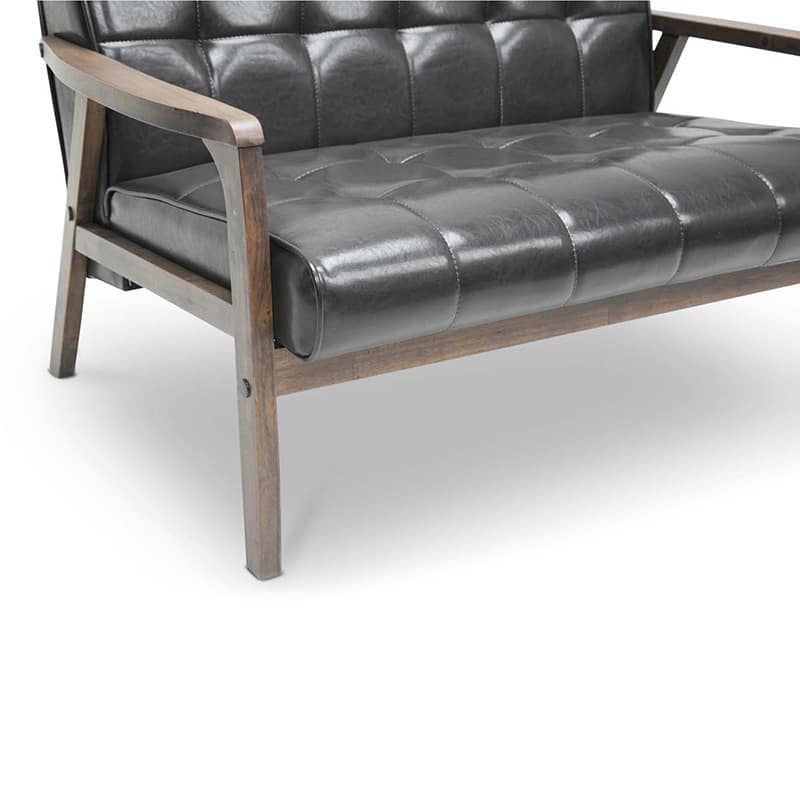 Carson Carrington Karkkila Mid-Century Brown Loveseat