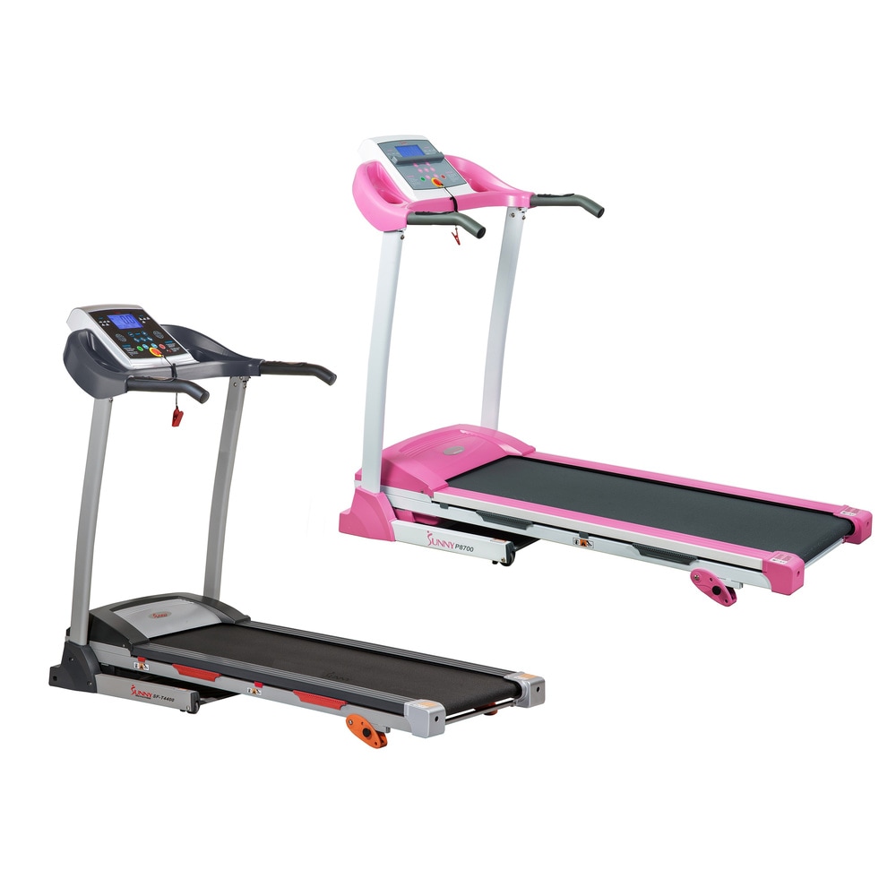 Sunny Health & Fitness Foldable Treadmill with LCD Display, 12 Workout  Programs, Bluetooth Connectivity, and Built-in Speakers - Silver in the  Treadmills department at