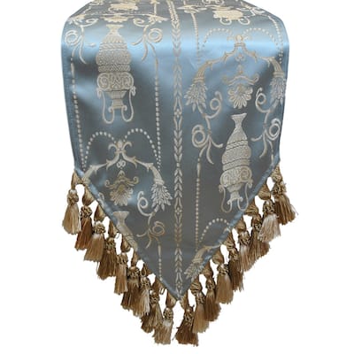 Sherry Kline Vase Blue Luxury Table Runner
