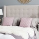 preview thumbnail 1 of 3, SAFAVIEH Keegan Taupe Queen Linen Tufted Wingback Headboard