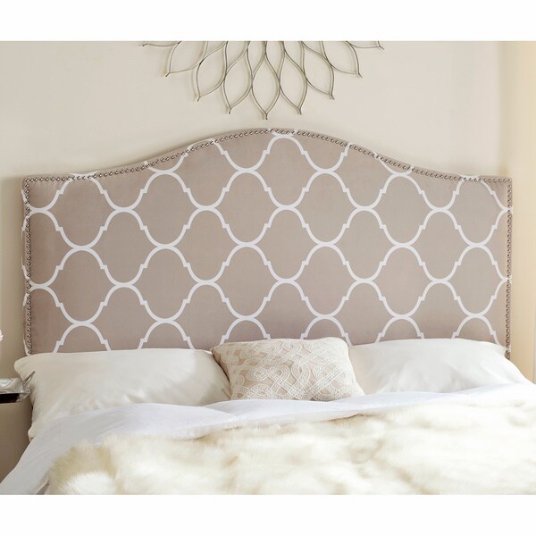 Shop Safavieh Connie Pearl Grey Moroccan Pattern Camelback Headboard