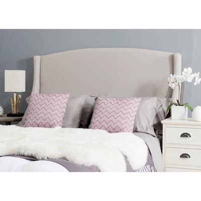 SAFAVIEH Austin Queen-size Taupe Linen-upholstered Wingback Headboard