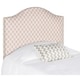 preview thumbnail 4 of 3, SAFAVIEH Connie Peach Pink/White Camelback Upholstered Headboard - Silver Nailhead (Twin)