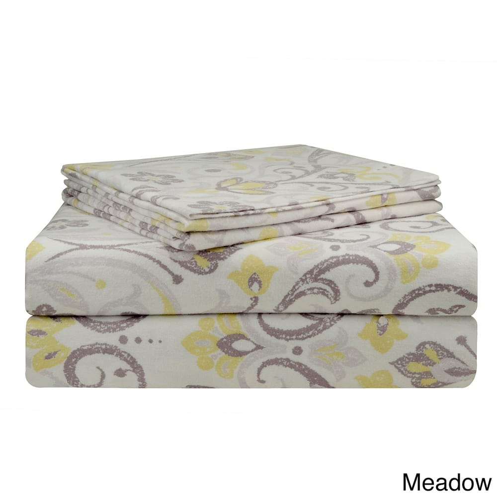 Pointehaven 200 GSM Superior Heavyweight Flannel Cotton Deep Pocket Bed Sheet Set