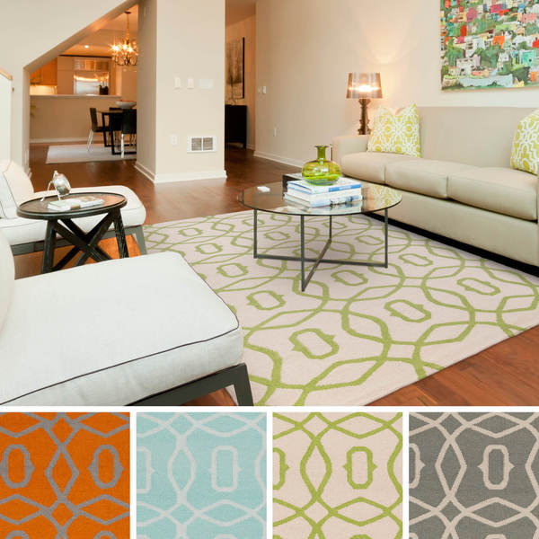 Hand-woven Levallois Flatweave Wool Area Rug - 5' x 8'