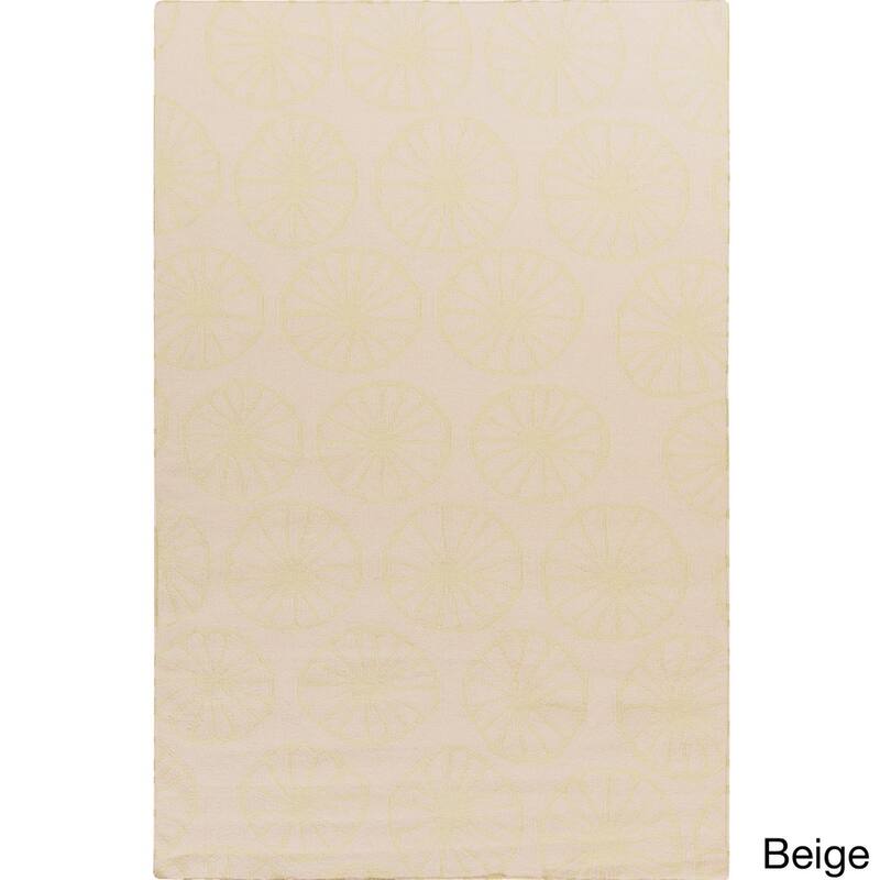 Hand-woven Carlotta Flatweave Wool Area Rug (8' x 11') - Ivory/Olive - 8' x 11'