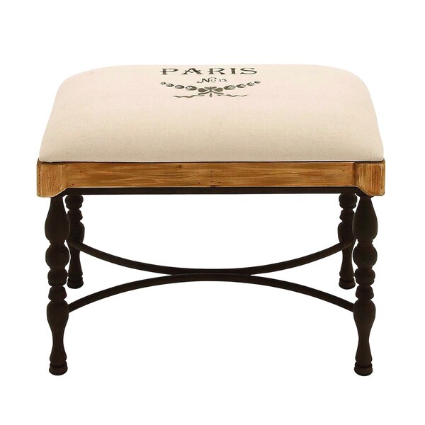 Shop Metal Wood Fabric Stool Free Shipping Today