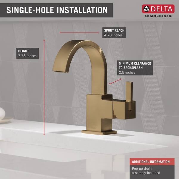 Delta Vero Single Handle Lavatory Faucet 553lf Cz Champagne Bronze Overstock 9530690