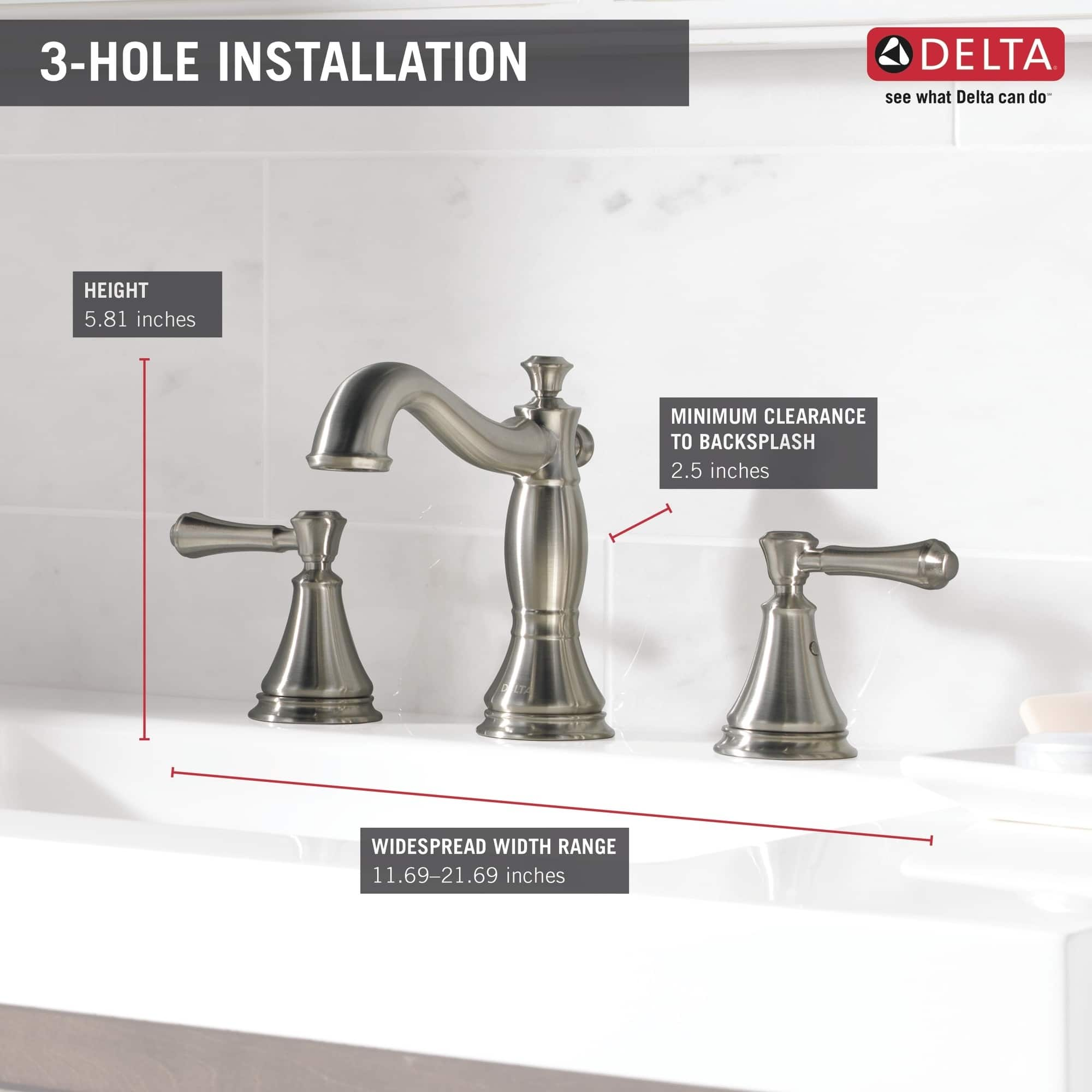 Delta Cassidy Two Handle Widespread Lavatory Faucet Stainless Bed Bath And Beyond 9530723 5379