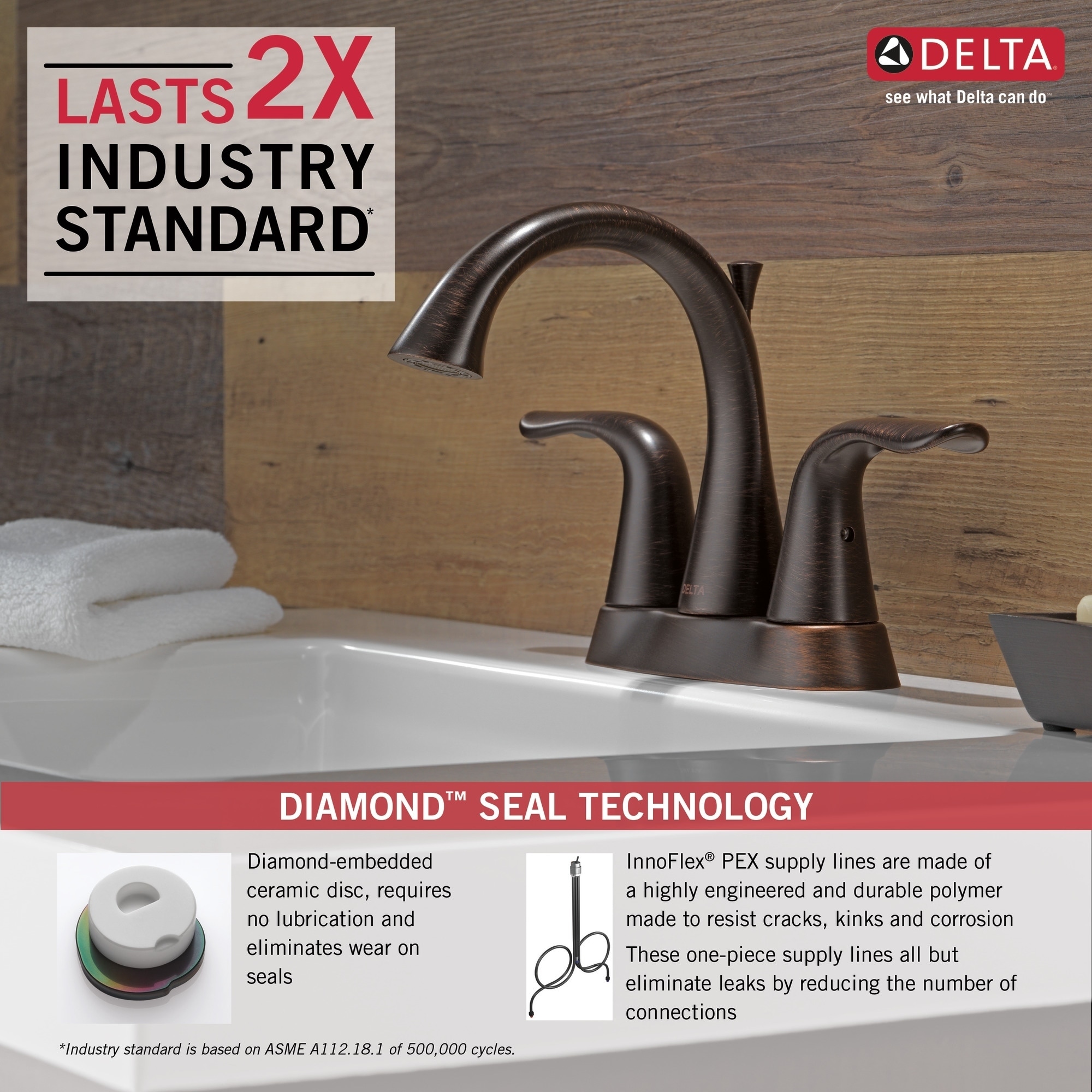 Delta Two Handle Centerset Lavatory Faucet - Metal Pop-Up in Champagne  Bronze - Bed Bath \u0026 Beyond - 9530804, image size:2000x2000
