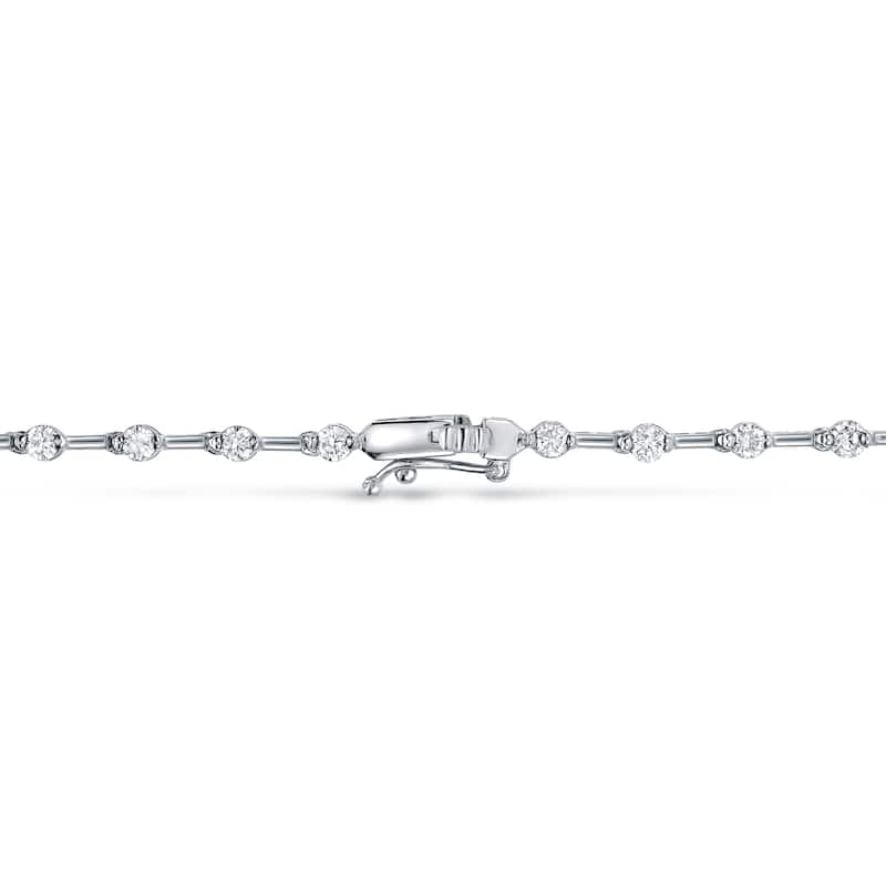 Auriya 18k White Gold 4 1/4ct TDW 2-Prong Diamond Tennis Necklace (H-I, SI1-SI2)